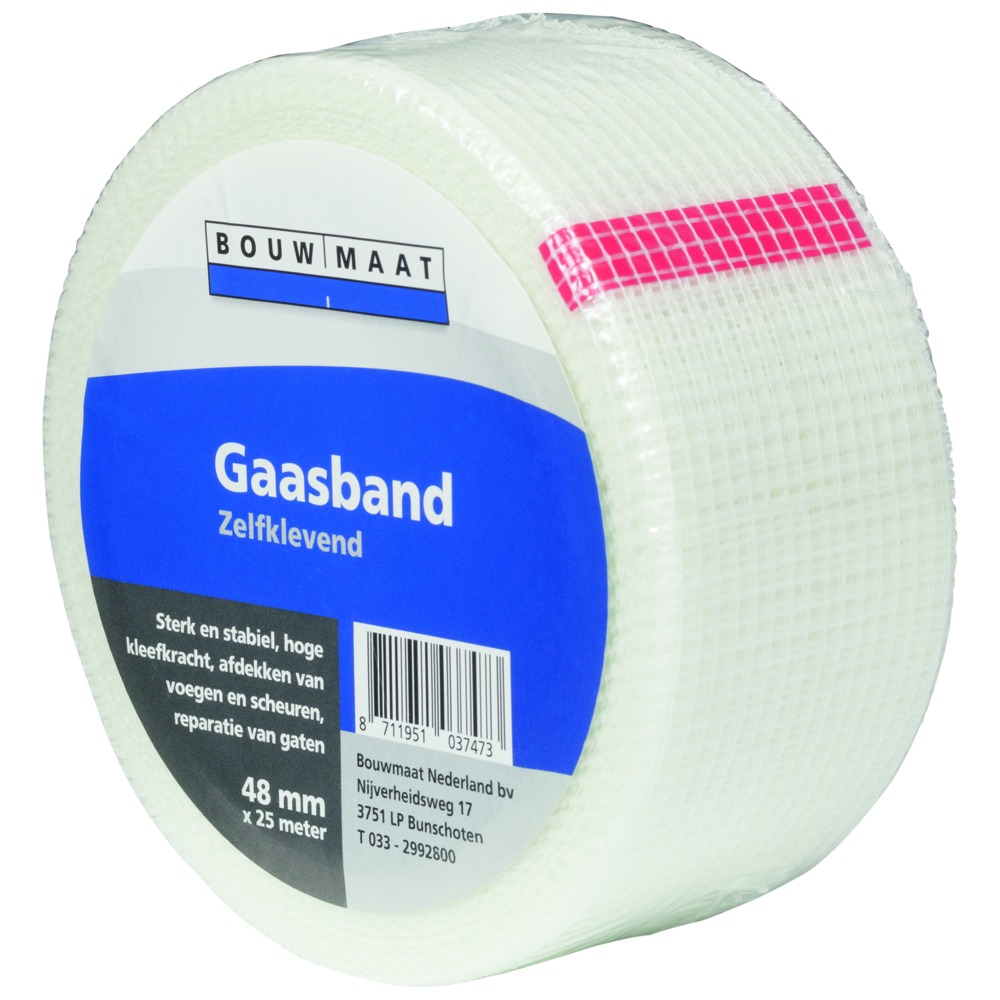 Bouwmaat Gaasband Wit 48mm x 25m