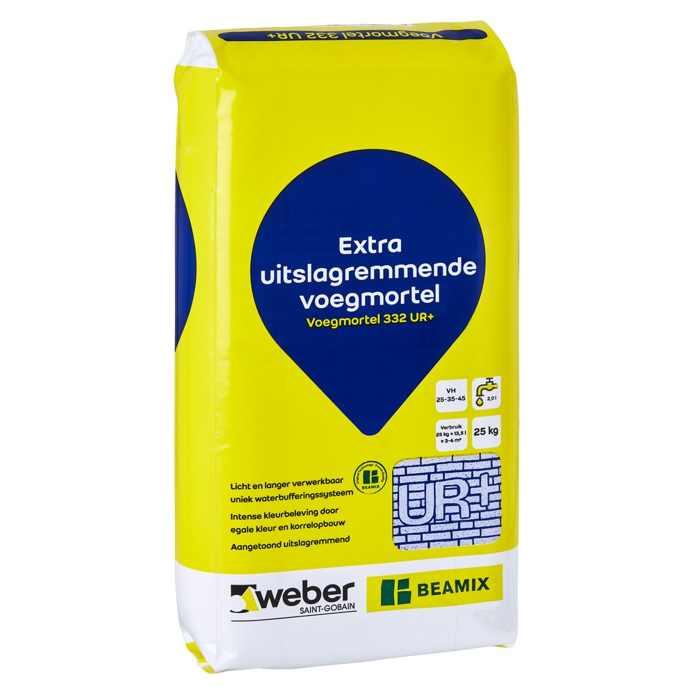 Weber Beamix Voegmortel 332 UR+ Grijs 2773 Extra Uitslagremmend 25kg