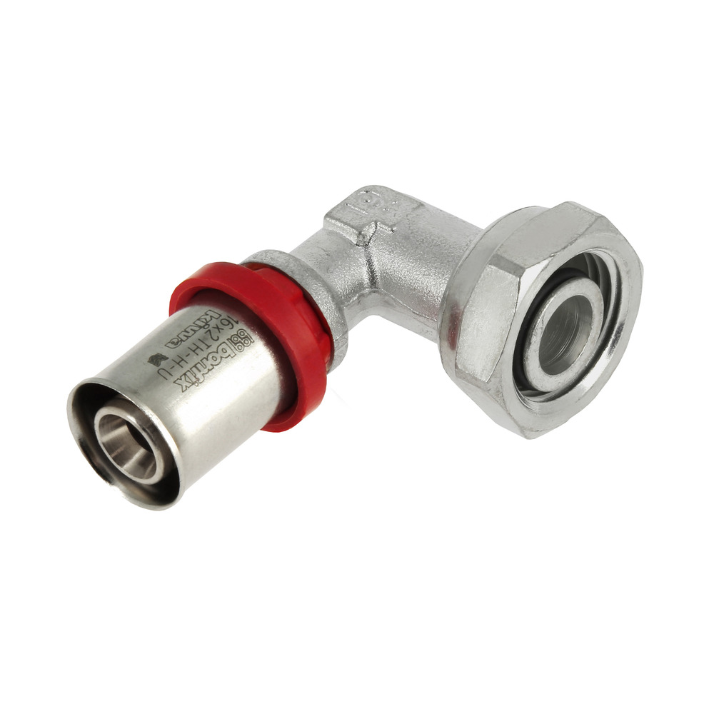 BONFIX Alu-pers Knie 1/2" conisch x 16 mm vertind