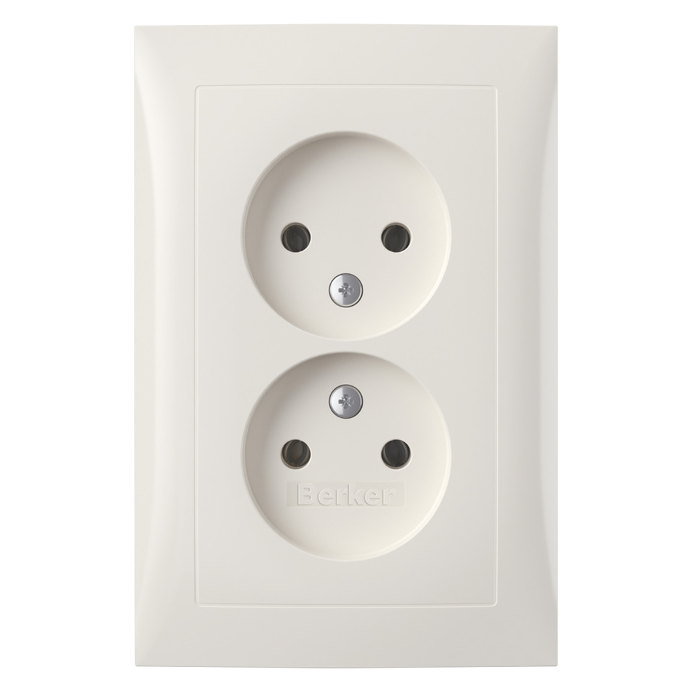 Berker Contactdoos S1 Inbouw 2-Voudig Polarwit