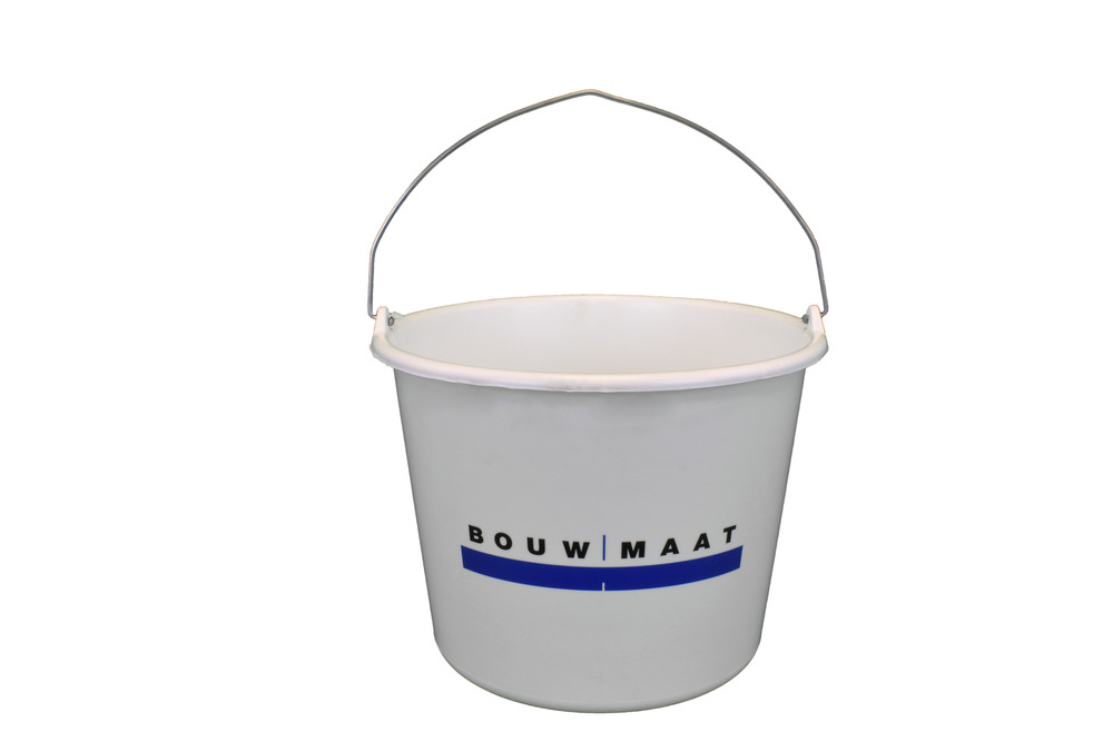 Bouwmaat Gripline-L Bouwemmer Wit Knopbeugel IML Druk 12L