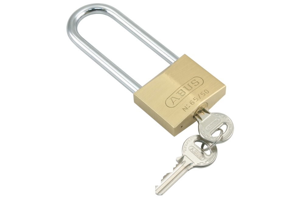 Abus Hangslot 65HBC Zwaar Messing 40-63mm Automatisch Sluitend Hoge Beugel