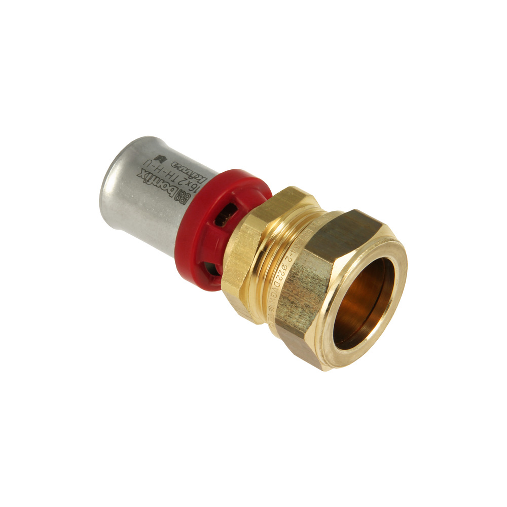 BONFIX Alu-pers rechte koppeling 16 mm x 12 mm knel