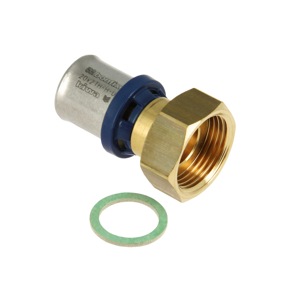Bonfix Alu-pers 2-del. rechte kopp. losse moer 3/4" x 20 mm