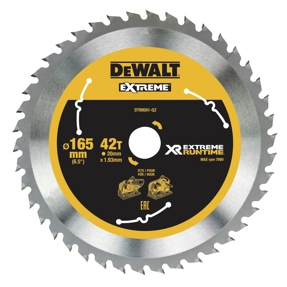 DeWALT Cirkelzaagblad DT99561-QZ  Xtreme Runtime 165×20 mm 42T CSB