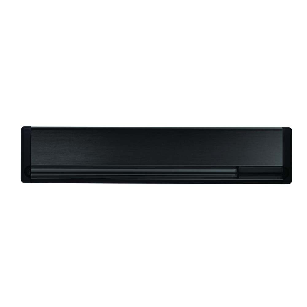 AXA Briefplaat RVS Zwart Rechthoekig Met Klep/Regenrand 340x80mm
