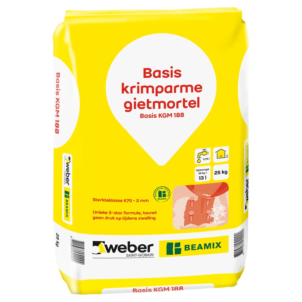 Weber Beamix Basis Krimparme Gietmortel KGM188 K70 0-2mm 25kg