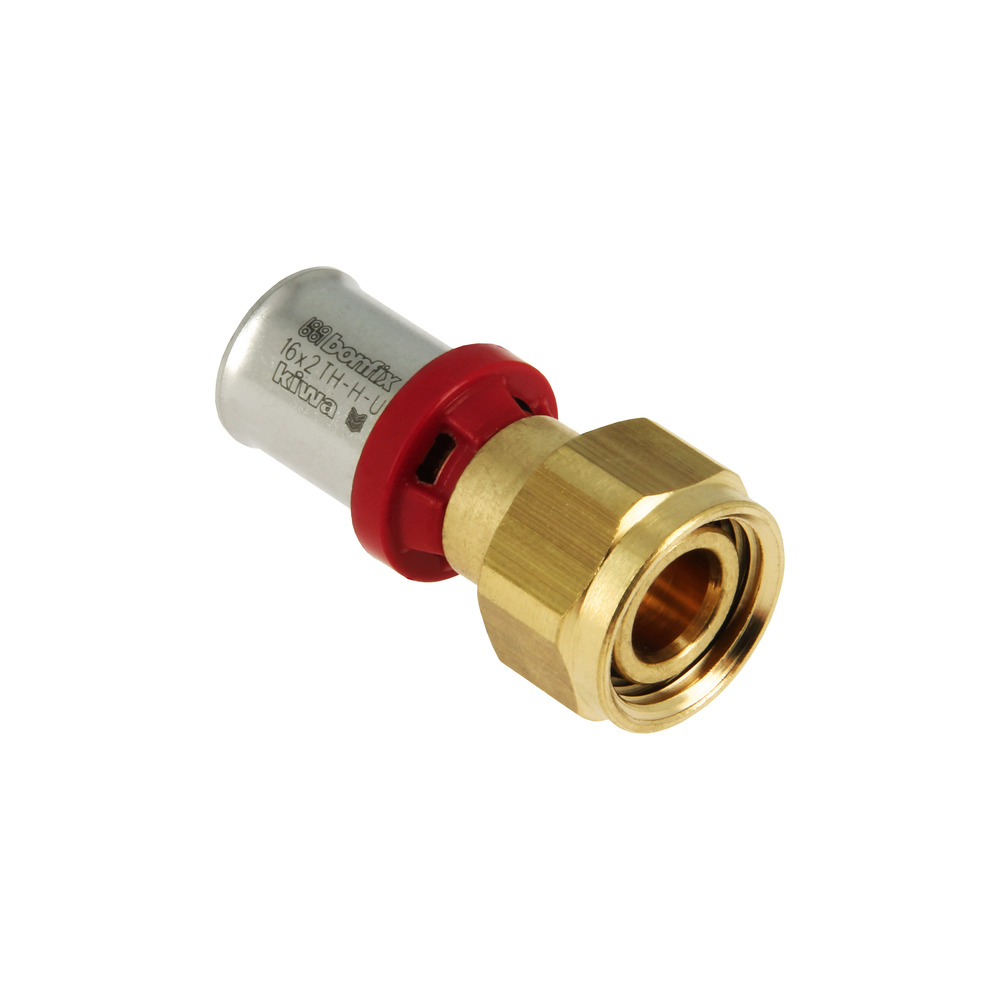 Bonfix Alu-pers 2-del. rechte kopp. euroco. moer 1/2" x 16 mm