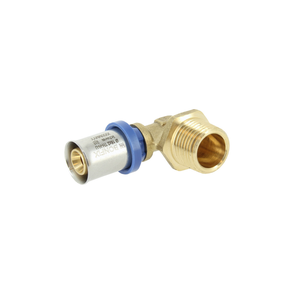 BONFIX Alu-pers Kniekoppeling 1/2" bu.dr. x16mm 80st