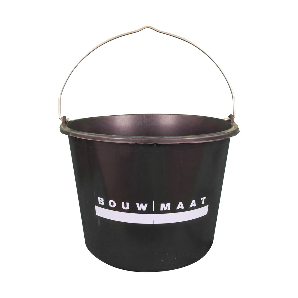 Bouwmaat Bouwemmer Gripline-D Zwart Met Beugel 20L