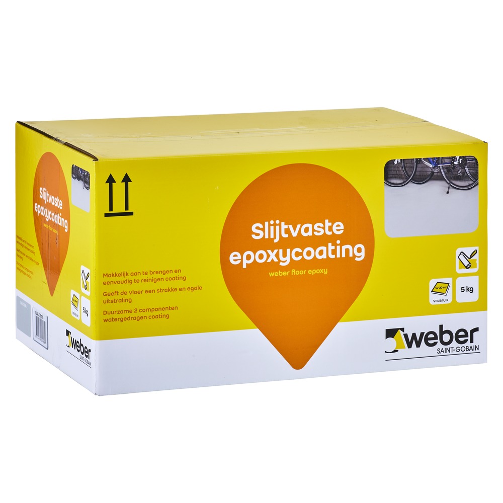 Weber.floor coating Epoxy slijtvast grijs RAL 7001 voor vloeren 5 kg