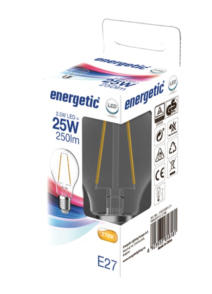 Energetic LED Lamp Peer 25W E27 Warmwit Helder