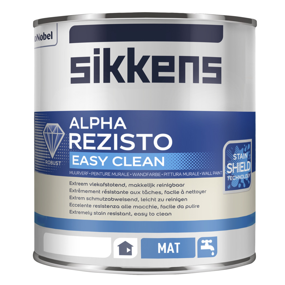 Sikkens Muurverf Alpha Rezisto Easy Clean Mat Wit 1L