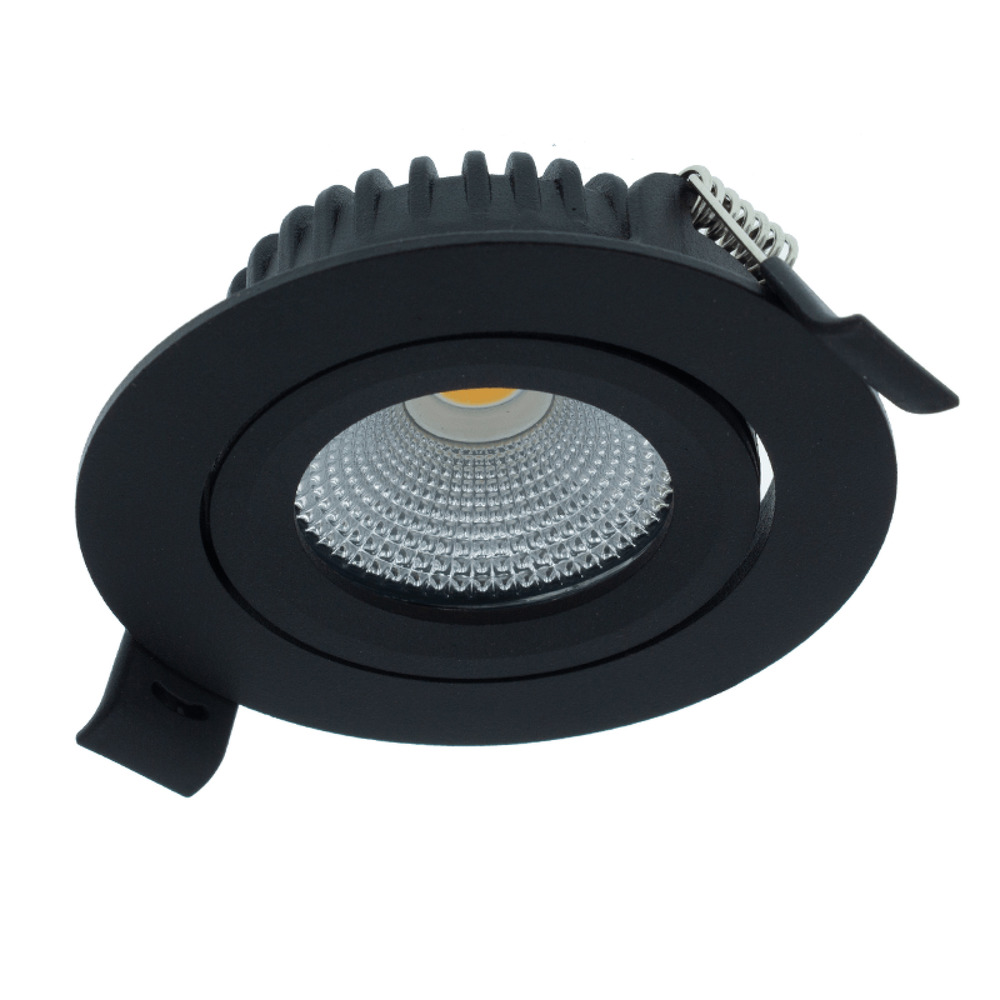 MBL Lighting Inbouwspot Luna DTW Zwart Rond 5W Dimbaar Kantelbaar IP44