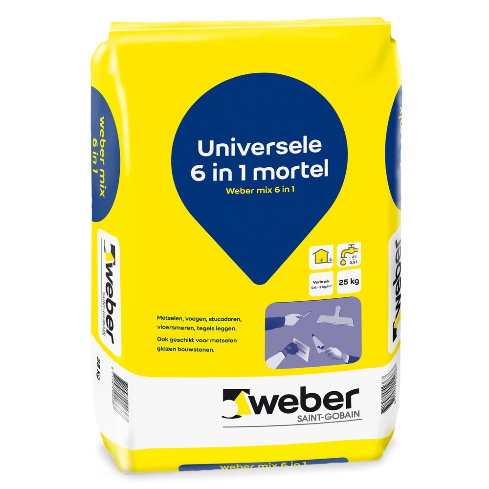 Weber.mix Mortel 6 in 1 Universeel 25kg
