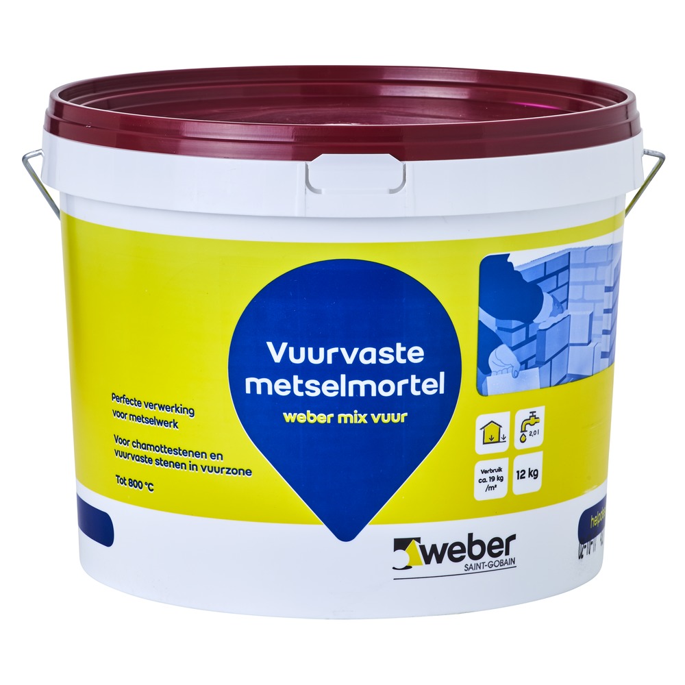 Weber.mix Metselmortel Donkergrijs Vuurvast 12kg