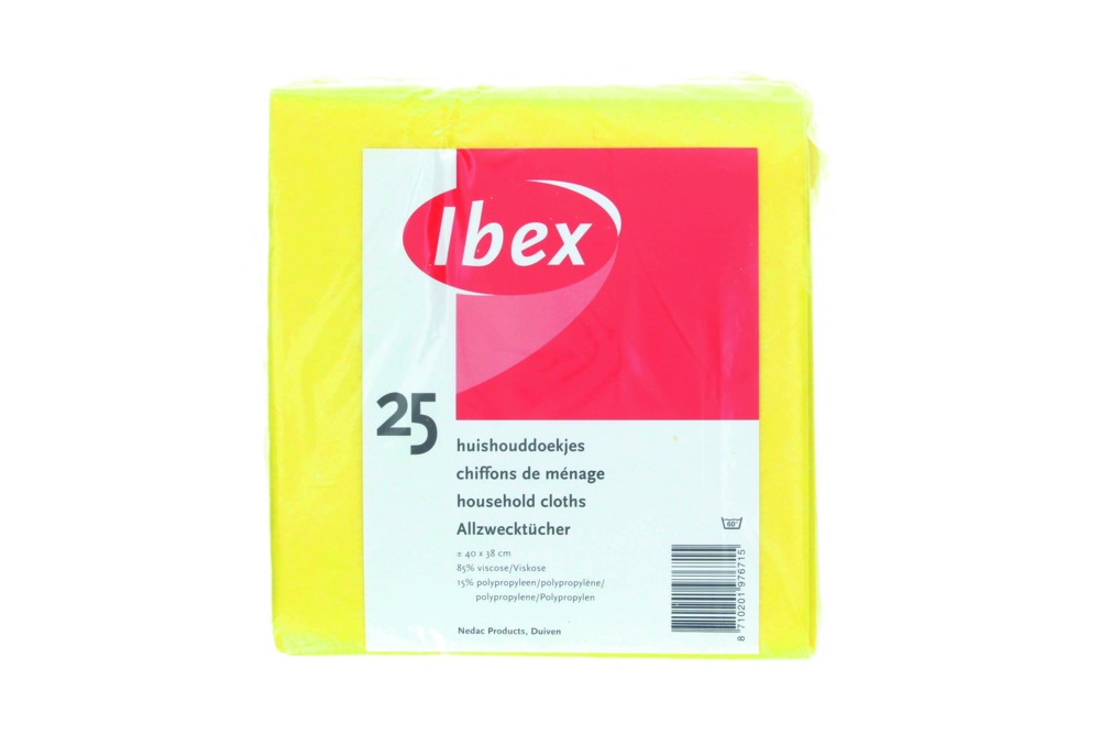 Ibex Huishouddoekjes 38×40 cm geel 25 stuks