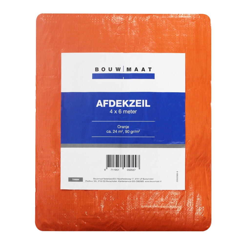Bouwmaat Afdekzeil ca. 4×6 meter oranje 90 gr/m²