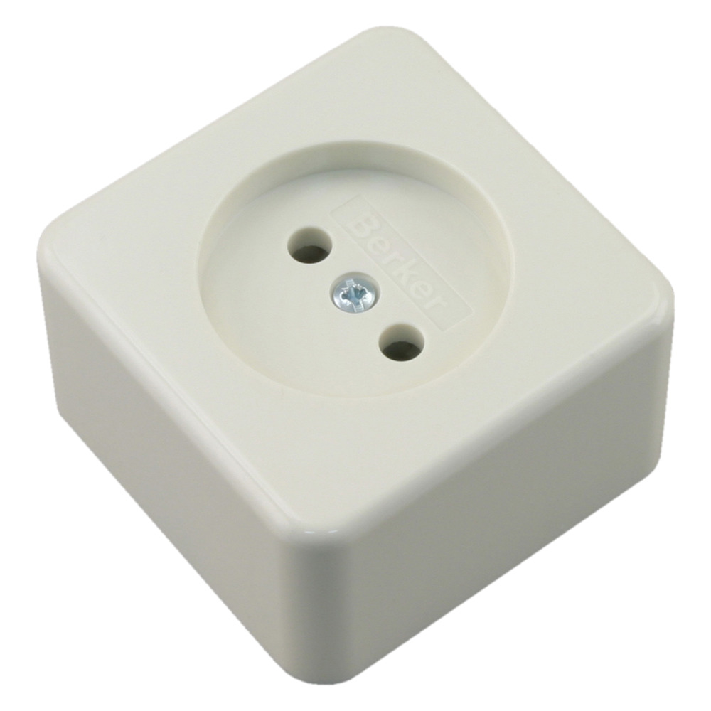 Berker Contactdoos Opbouw 1-Voudig Polarwit