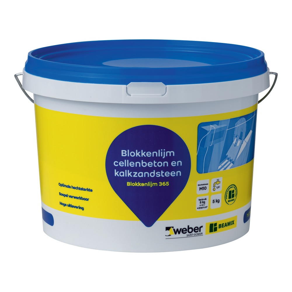Weber Beamix Blokkenlijm 365 voor cellenbeton en kalkzandsteen 5 kg
