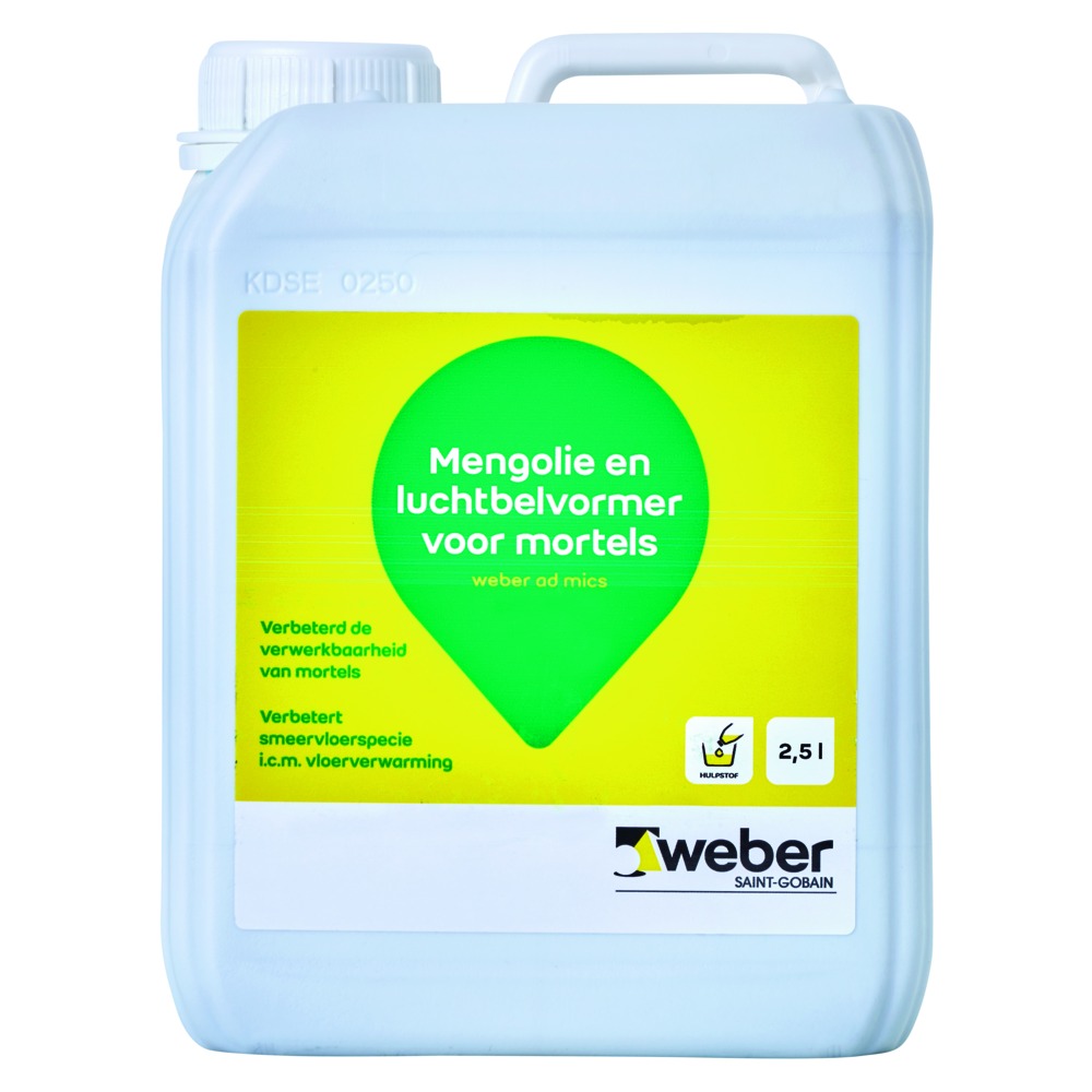 Weber Mengolie en Luchtbelvormer voor Mortels 2,5L