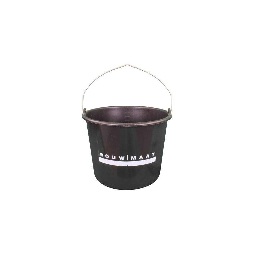 Bouwmaat Bouwemmer Gripline-D Zwart Met Beugel 12L