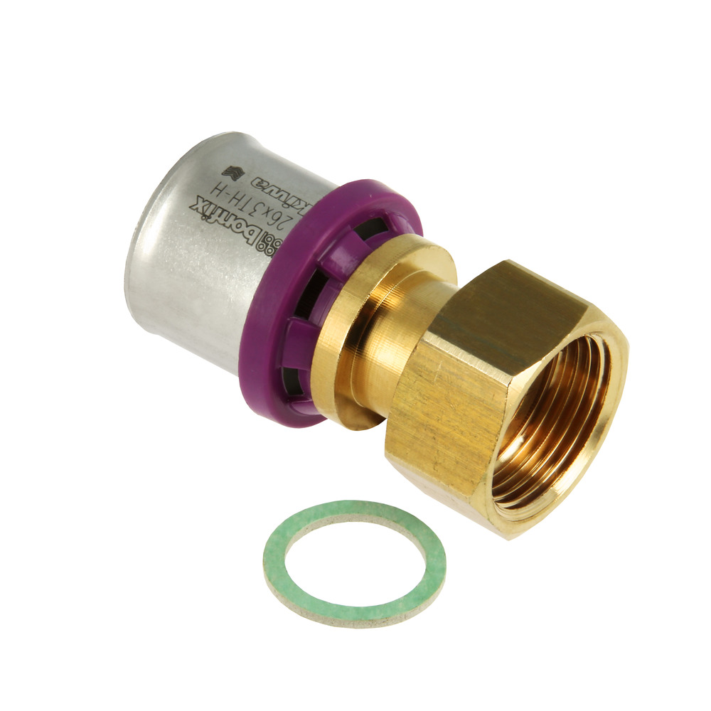 Bonfix Alu-pers Perskoppeling recht 2-delig losse moer 3/4" x 26 mm