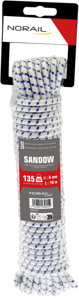 Elastiektouw rubber met coating 6 mm, 10 m