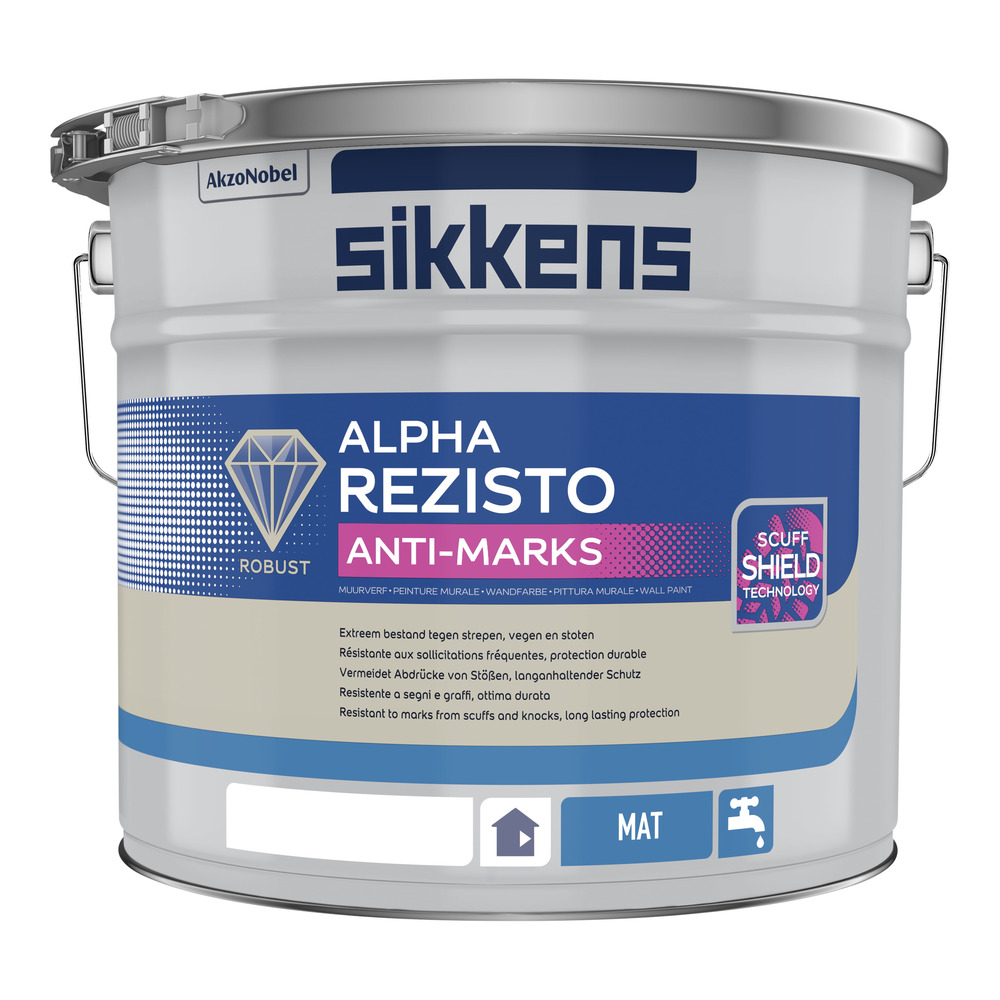Sikkens Muurverf Alpha Rezisto Anti Marks Mat N00 9,3L