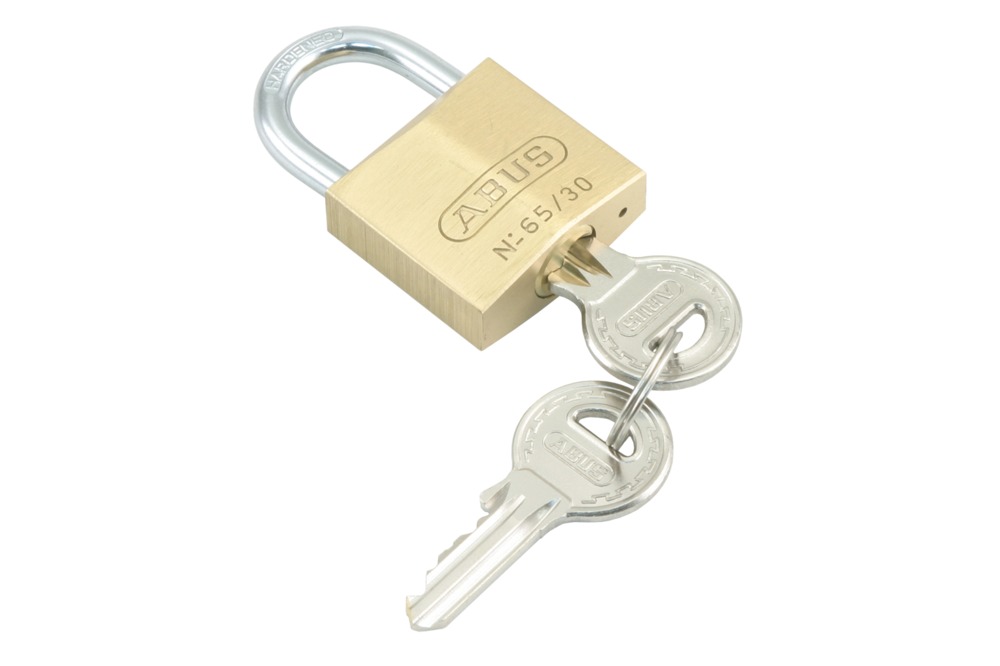 Abus Hangslot 65C Zwaar Messing 40mm Automatisch Sluitend 2stuks