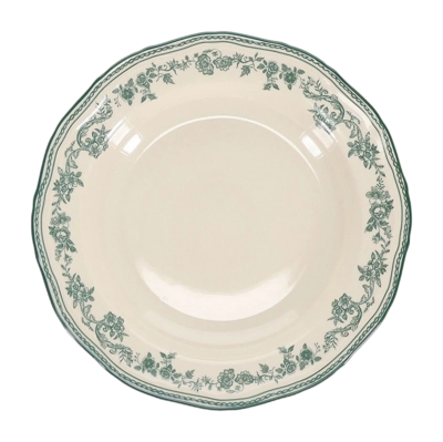 Salt & Pepper Cyril Green Diep Bord Ivory / Green 23 cm (Set van 4)