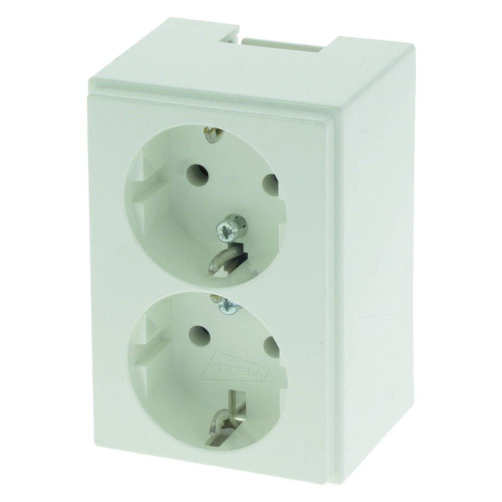 Attema Contactdoos P25 Wit 2-voudig Randaarde