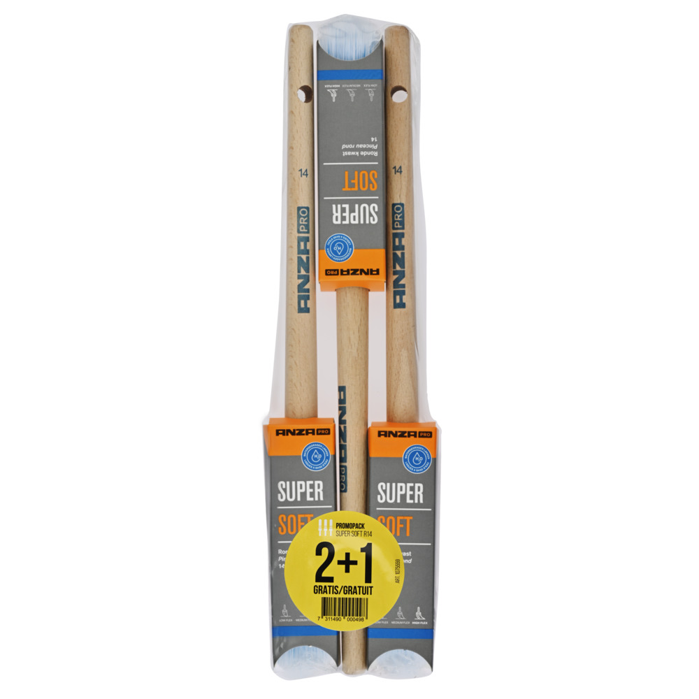 Anza Pro Acrylkwast Super Soft R14 2+1st