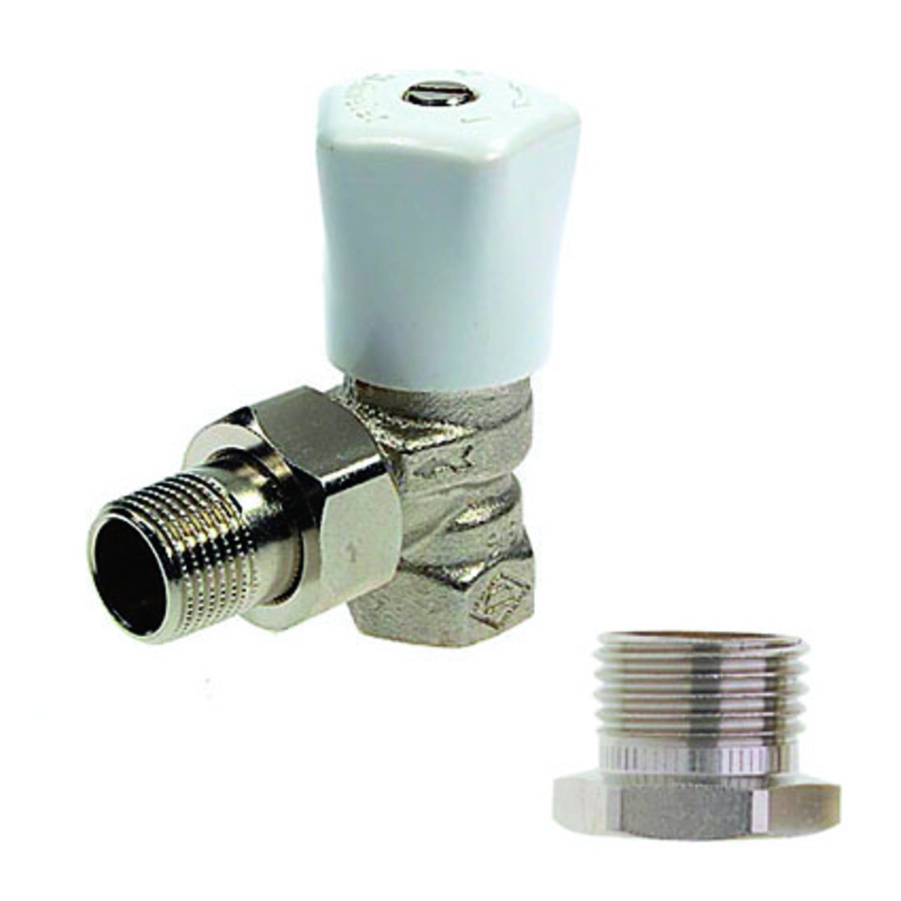 Heimeier Radiatorkraan Haaks Met Knelset 1/2"