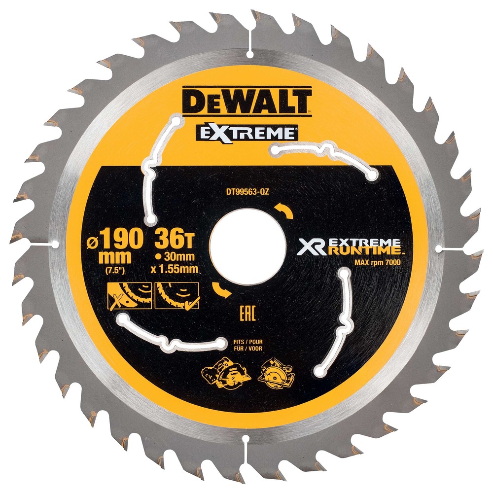 DeWALT Cirkelzaagblad DT99563-QZ Xtreme Runtime 190×30 mm 36T CSB
