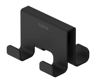 Tiger Caddy Handdoekhaak voor douchecabine 6-8 mm Dubbel - Zwart