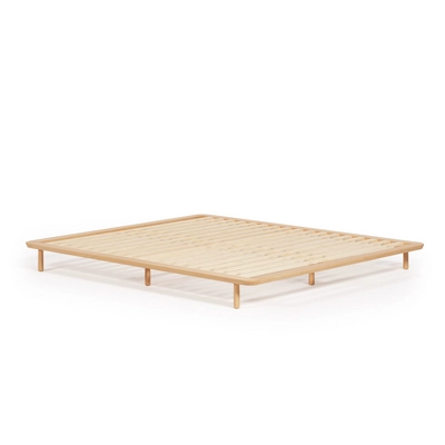 Kave Home - Anielle bed van massief essenhout voor een matras van 180