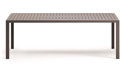 Kave Home - Culip buitentafel in aluminium met bruine afwerking 220 x