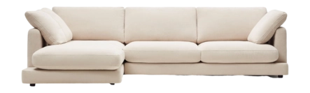 Kave Home - Gala 4-zitsbank met chaise longue links in beige 300 cm
