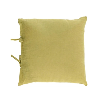 Kave Home - Groene kussenhoes Tazu van 100% linnen 45 x 45 cm