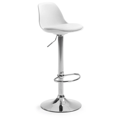 Kave Home - Hoge barkruk Orlando-T wit hoogte 60-82 cm