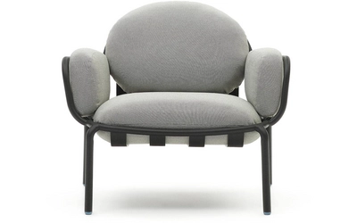 Kave Home - Joncols outdoor fauteuil in aluminium met grijs gelakte