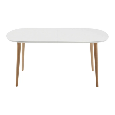 Kave Home Oqui Eettafel Uitschuifbaar Ovaal - 160/260 x 100 cm - Wit