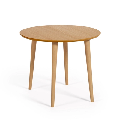 Kave Home - Oqui uitschuifbare ronde tafel van MDF in eikenfineer met