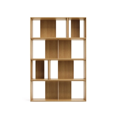 Kave Home - Set Litto van 6 modulaire planken in eikenfineer 101 x 152