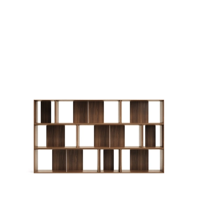 Kave Home - Set Litto van 9 modulaire planken in walnootfineer 202 x