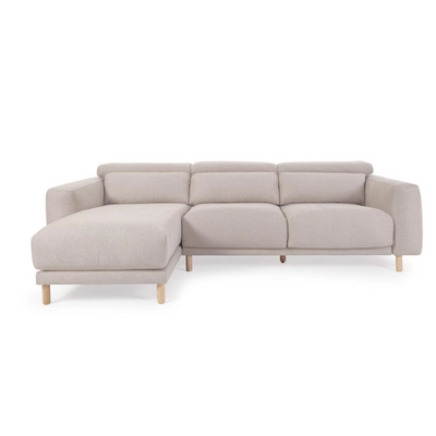 Kave Home - Singa 3-zitsbank met chaise longue links, verstelbare