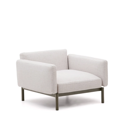 Kave Home - Sorells modulaire buitenfauteuil met beige bekleding en