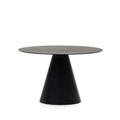 Kave Home - Wilshire ronde tafel van gehard glas en metaal met