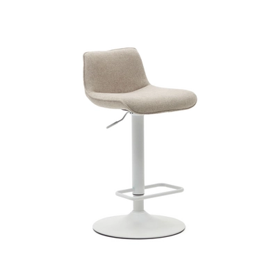 Kave Home - Zenda-kruk in beige chenille en en staal met matwitte